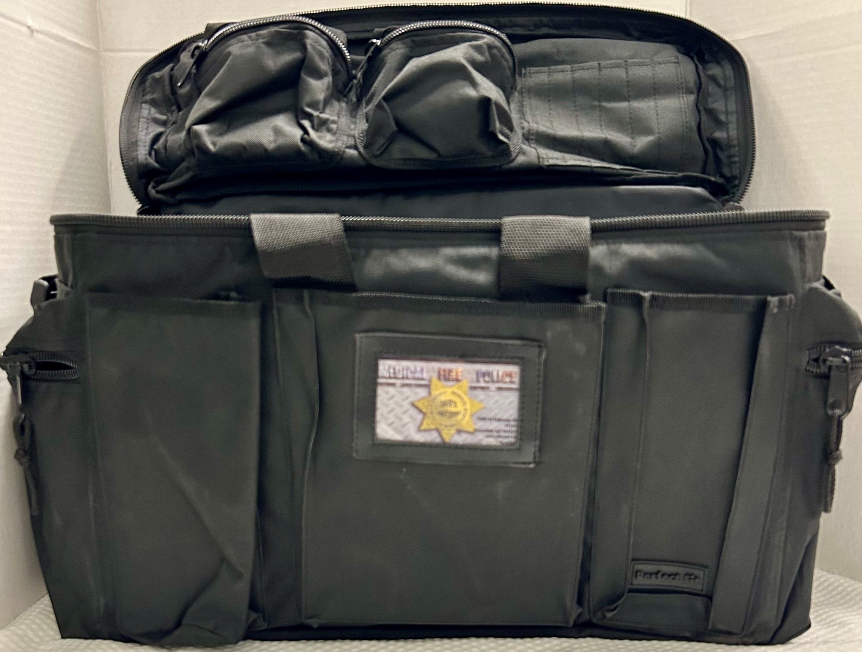 PATROL BAG WITH 4" X 11" VELCRO ON LID - BLACK.